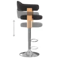 Tabourets de bar lot de 2 noir bois courbé et similicuir