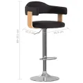Tabourets de bar lot de 2 noir bois courbé et similicuir