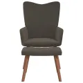 Chaise de relaxation avec repose-pied Gris foncé Velours