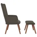 Chaise de relaxation avec repose-pied Gris foncé Velours