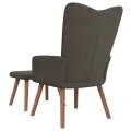 Chaise de relaxation avec repose-pied Gris foncé Velours