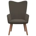 Chaise de relaxation avec repose-pied Gris foncé Velours