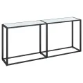 Table console Marbre blanc 180x35x75,5 cm Verre trempé