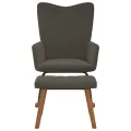 Chaise à bascule avec repose-pied Gris foncé Velours