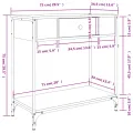 Table console noir 75x34,5x75 cm bois d'ingénierie