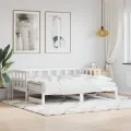 Lit de jour avec lit gigogne blanc 90x190 cm bois de pin massif