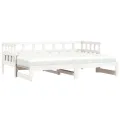 Lit de jour avec lit gigogne blanc 90x190 cm bois de pin massif
