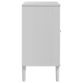Buffet SENJA aspect rotin blanc 80x40x80 cm bois massif de pin