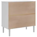 Buffet SENJA aspect rotin blanc 80x40x80 cm bois massif de pin