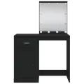 Coiffeuse avec lumières LED noir 90x42x132,5cm