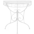 Table d'appoint Vintage Demi-ronde Métal 72x36x74 cm Argenté