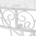 Table d'appoint Vintage Demi-ronde Métal 72x36x74 cm Argenté
