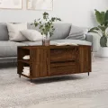 Table basse chêne marron 102x44,5x50 cm bois d'ingénierie
