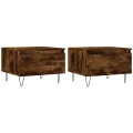 Tables basses 2 pcs chêne fumé 50x46x35 cm bois d'ingénierie