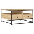 Table basse chêne sonoma 80x80x45 cm bois d'ingénierie