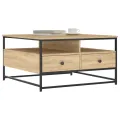 Table basse chêne sonoma 80x80x45 cm bois d'ingénierie