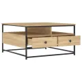 Table basse chêne sonoma 80x80x45 cm bois d'ingénierie