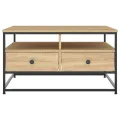 Table basse chêne sonoma 80x80x45 cm bois d'ingénierie