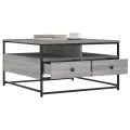 Table basse sonoma gris 80x80x45 cm bois d'ingénierie