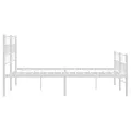 Cadre de lit métal avec tête de lit/pied de lit blanc 135x190cm