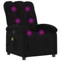 Fauteuil de massage inclinable Noir Tissu