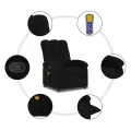 Fauteuil de massage inclinable Noir Tissu
