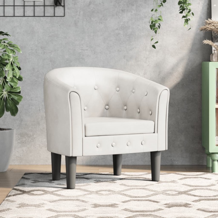 Fauteuil cabriolet blanc similicuir