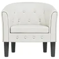 Fauteuil cabriolet blanc similicuir