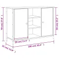 Buffet noir 100x35x70 cm bois d'ingénierie