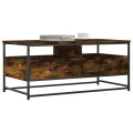 Table basse chêne fumé 100x51x45 cm bois d'ingénierie