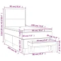 cadre de lit avec matelas Bleu 90x190 cm Tissu