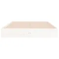 Cadre de lit blanc bois massif 160x200 cm