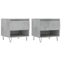 Tables basses 2 pcs gris béton 50x46x50 cm bois d'ingénierie