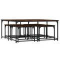 Tables basses gigognes 5 pcs chêne fumé bois d'ingénierie