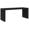 Banc de jardin extensible noir 212,5x40,5x45 cm bois massif pin