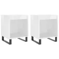 Tables de chevet 2 pcs blanc brillant 40x35x50 cm