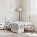 Cadre de lit métal avec tête de lit/pied de lit blanc 80x200 cm