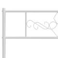 Cadre de lit métal avec tête de lit/pied de lit blanc 80x200 cm