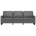 Canapé à 3 places Gris foncé 180 cm Tissu