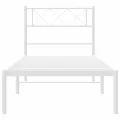 Cadre de lit métal avec tête de lit blanc 75x190 cm