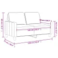 Canapé à 2 places Gris foncé 140 cm Tissu