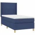 cadre de lit matelas et LED Bleu 90x200 cm Tissu