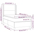 cadre de lit matelas et LED Bleu 90x200 cm Tissu