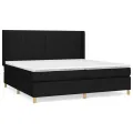 cadre de lit avec matelas Noir 200x200 cm Tissu