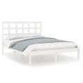 Cadre de lit Blanc Bois massif 135x190 cm Double