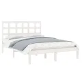 Cadre de lit Blanc Bois massif 135x190 cm Double