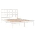 Cadre de lit Blanc Bois massif 135x190 cm Double