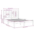 Cadre de lit Blanc Bois massif 135x190 cm Double