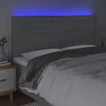 Tête de lit à LED Gris clair 160x5x118/128 cm Tissu
