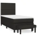 cadre de lit avec matelas Noir 90x200 cm Tissu